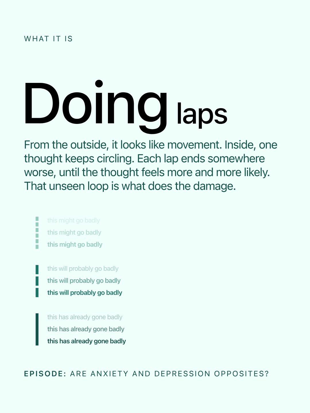 Doing laps — one thought that keeps circling